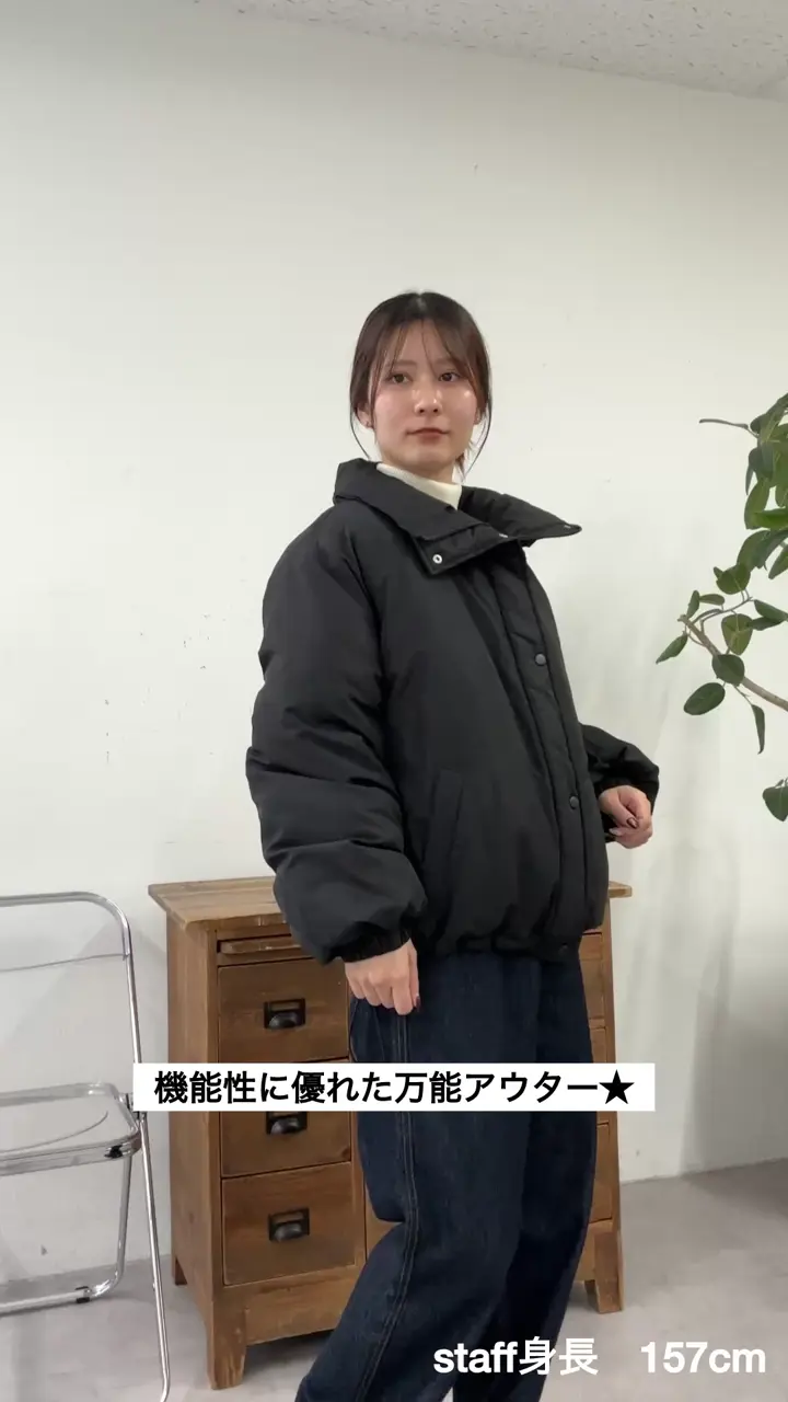 万能アウター/マフラーいらず◎/WEB限定】袖ボリュームショートダウン