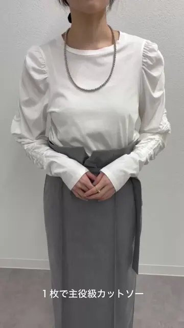 華奢見え》ギャザースリーブカットソー | SHENERY(シーナリー