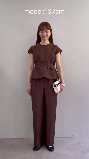 【セットアップ対応】ダブルクロス つまみタックブラウス COMME CA｜【セットアップ対応】ダブルクロス つまみタック