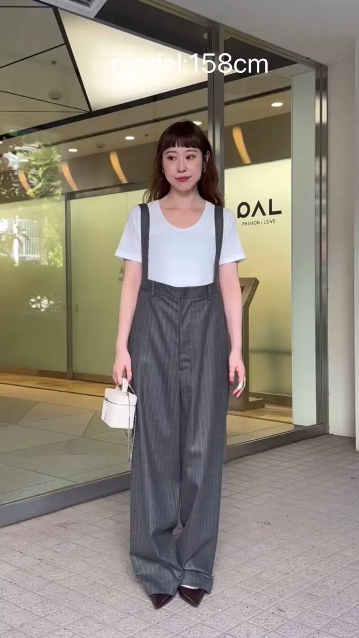 セットアップ対応可》ハイウエストサロペットワイドパンツ | Drawing