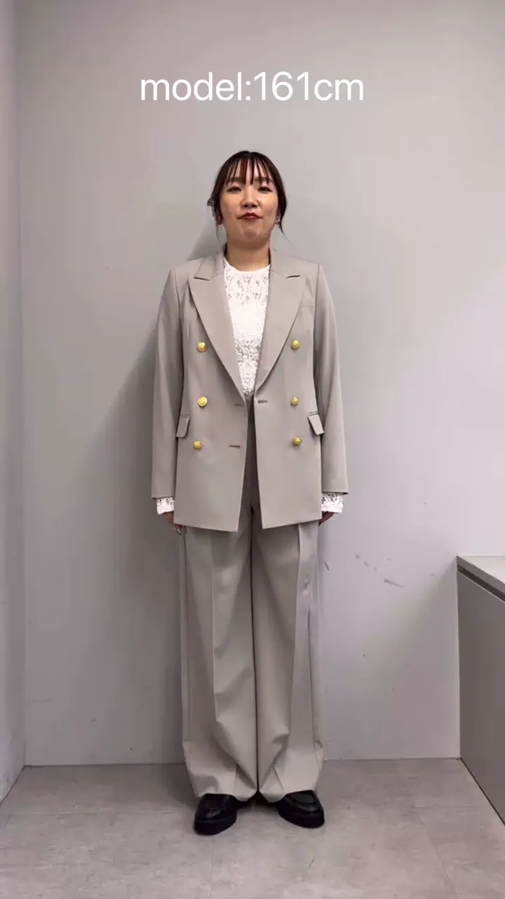 セットアップ対応可》ギャバゴールド釦ダブルブレザー | Drawing