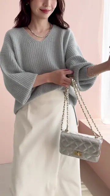 ヤク片畦Vネックニット | La boutique BonBon(ラブティックボンボン