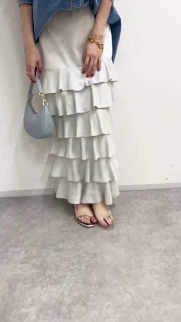 華やぎ最強】ラメニットティアードスカート | La boutique BonBon(ラブ