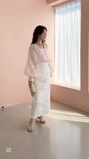 シアーリボンボリュームブラウス　ピンク dazzlin（ダズリン）の「シアーリボンボリュームブラウス