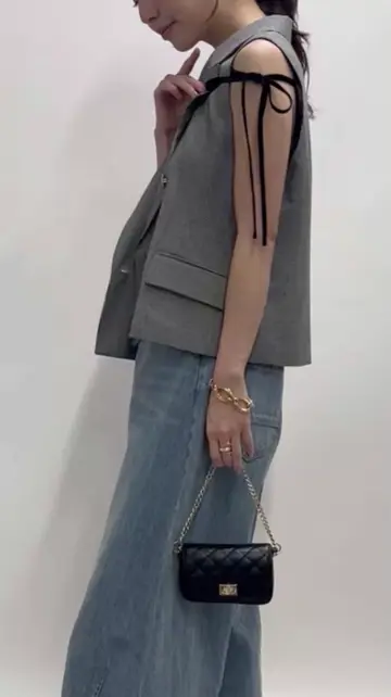 セットアップ可・シック＆キュート】ポプリンショートジレ | La