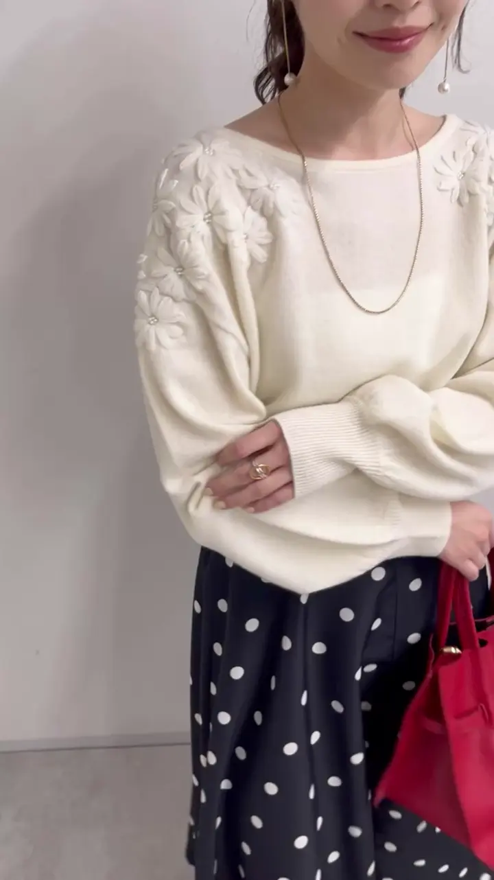 最強愛されニット】お花刺繍クロップドニット | La boutique BonBon