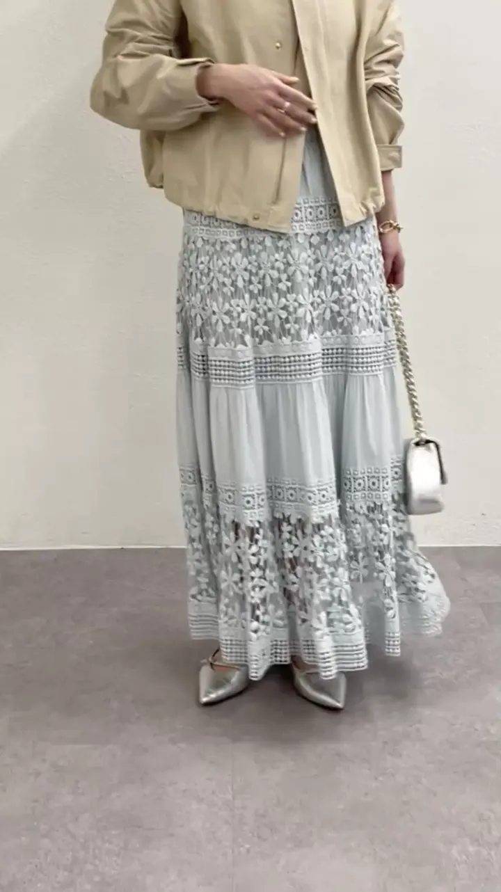 復刻！・オールシーズンおすすめ】コットンレースティアードマキシ