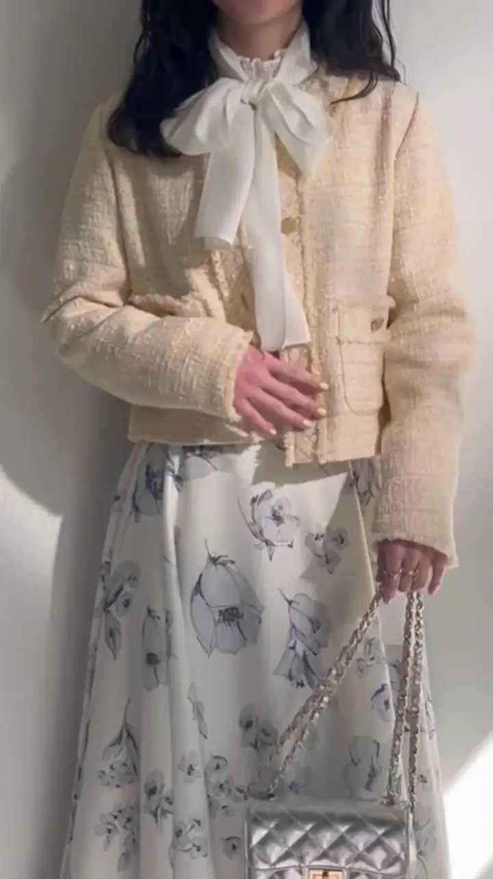 ON・OFF兼用】ファンシーツイードクロップドジャケット | La boutique