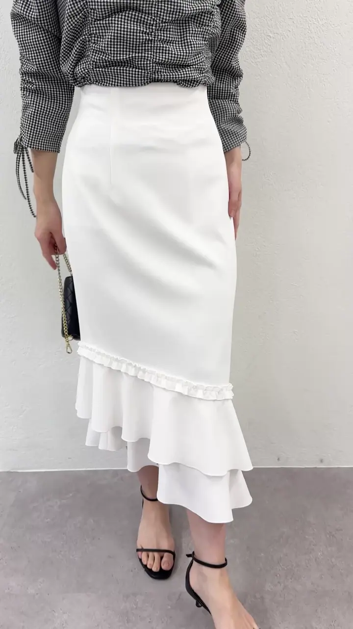 今すぐお届け！・美シルエット】アシメラッフルジャージマーメイド