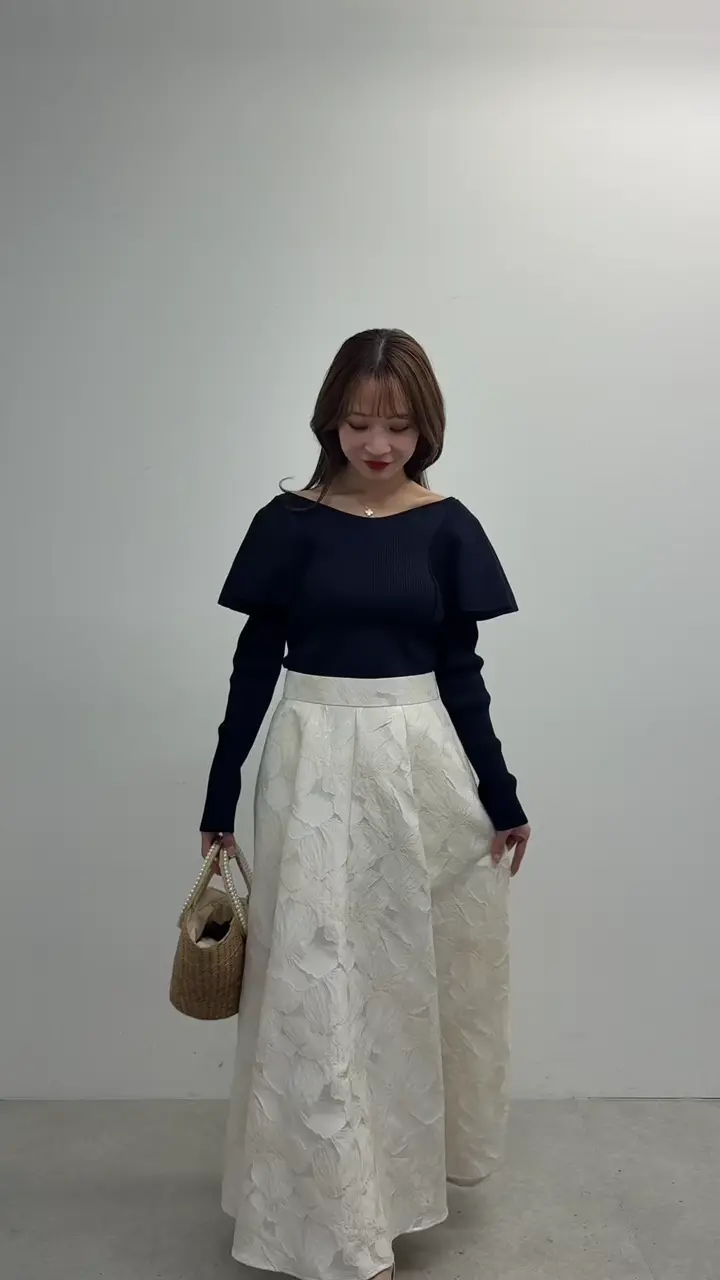 今すぐお届け！・最強着映え】お花ジャガードスカート | La boutique