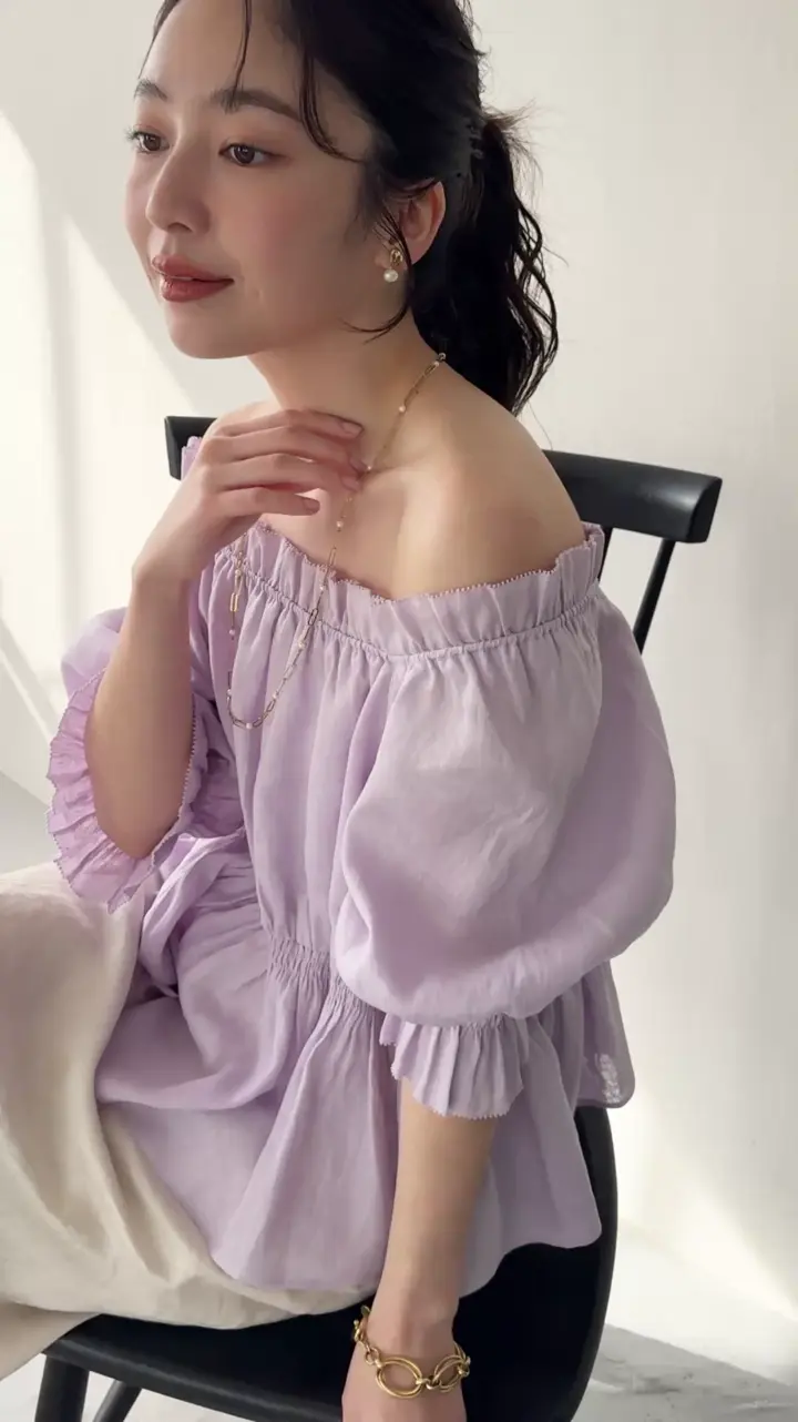 完売カラー再販決定！】シャーリングギャザーブラウス | La boutique