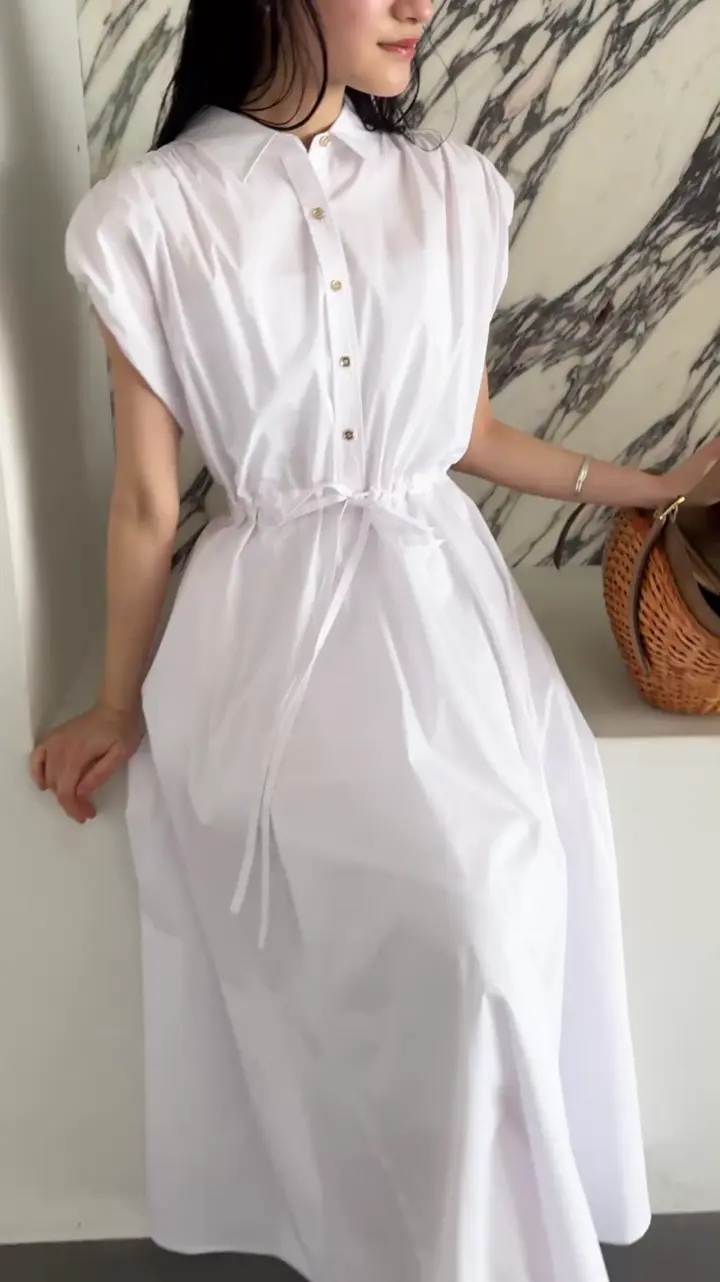 涼しくてお上品】フレンチバルーンスリーブワンピース | La boutique