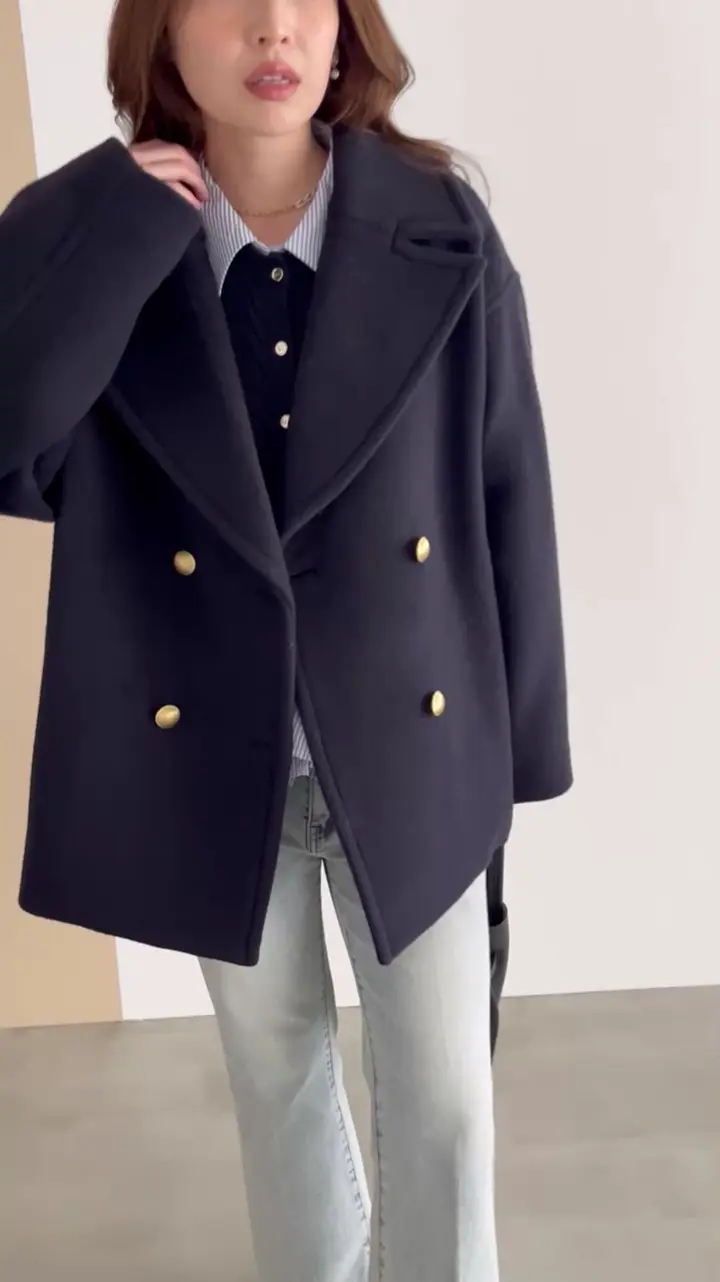 再販】ロイヤルビーバーメタル釦ピーコート | La boutique BonBon(ラブ