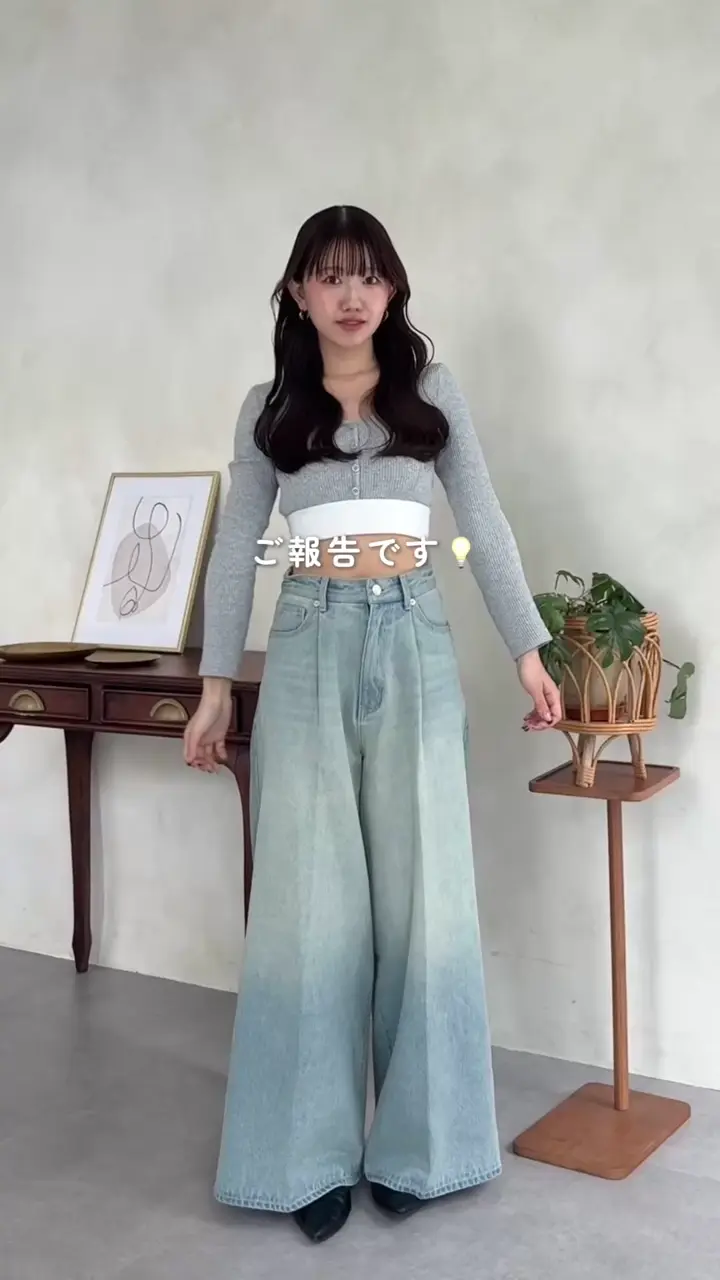 Yuna企画】ハイウエストタックワイドデニムパンツ | Thevon.(ゼヴォン