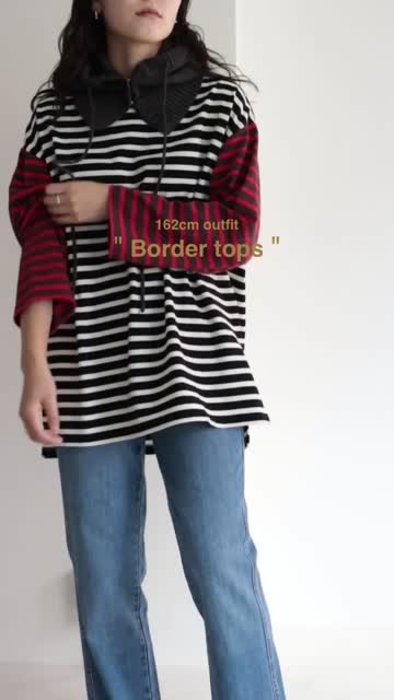 【新品】CRESCENT DUO　ボーダー切替えのカットソー　プルオーバー 新品】CRESCENT DUO ボーダー切替えのカットソー プルオーバー L