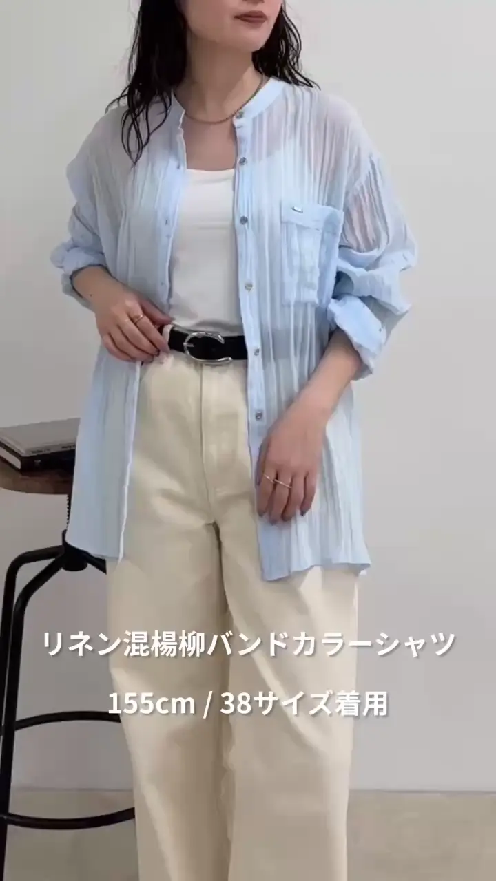 リネン混楊柳バンドカラーシャツ | FREDY & GLOSTER(フレディ アンド