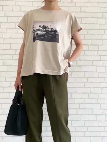 tシャツ アクアフォトプリントTシャツ レディース aquagarage フォトプリントTシャツ レディース 春 夏 M≪ゆう