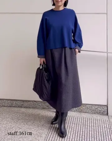 自由区 L 【セットアップ対応・洗える】レーヨンストレッチプルオーバー ニット 