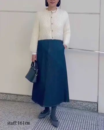 自由区 L 【洗える】ウスカルデニム スカート 