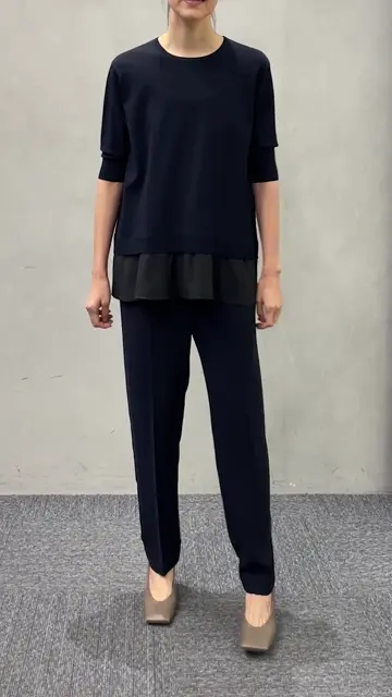 23区 今期ストレッチジョーゼット テーパード パンツ 32 新色追加/洗える】ストレッチジョーゼット テーパード パンツ