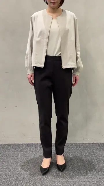 23区 24SS リネンレーヨン ストレッチ ブルゾン 洗える ベージュ 30 23区 【洗える】リネンレーヨンストレッチ ブルゾン （ベージュ