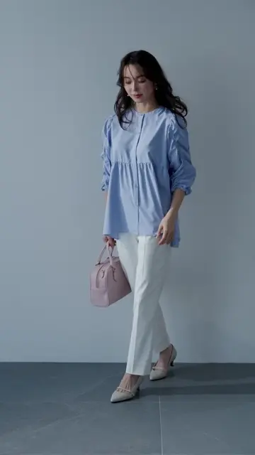 ANY SIS L 【ストレッチ・接触冷感・撥水・UVカット・洗える】エアリーストレッチ テーパードパンツ 