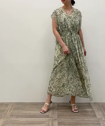 極美品✨23区 アンティークフラワープリント ワンピース ロング
