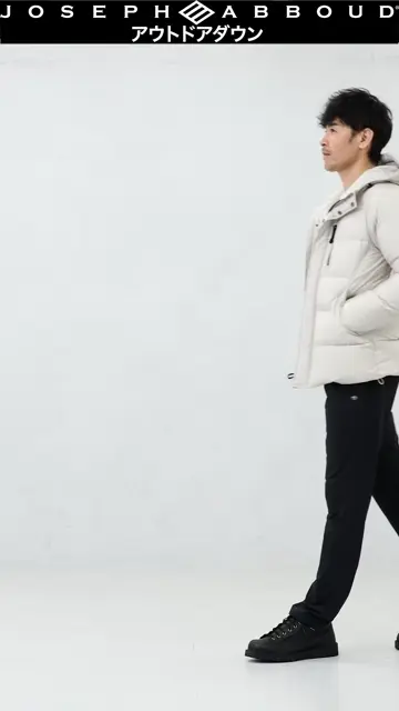 JOSEPH ABBOUD MOUNTAIN 【サステナブル/軽量/7ポケット/JAPANファブリック】ライトナイロンワッシャーアウトドア ダウンブルゾン 