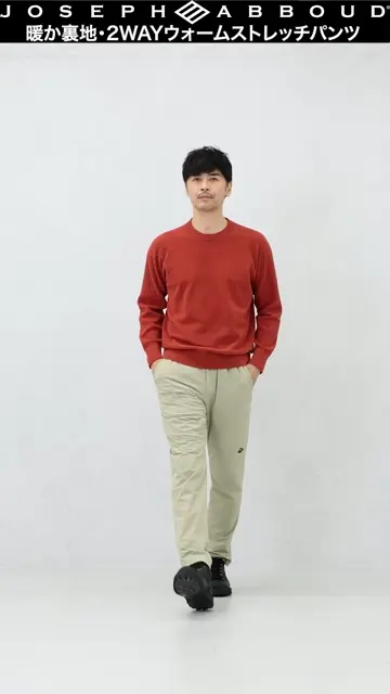 JOSEPH ABBOUD MOUNTAIN 【暖か裏地付/2WAYストレッチ/5ポケット/ソフト】2WAYウォームストレッチ パンツ 