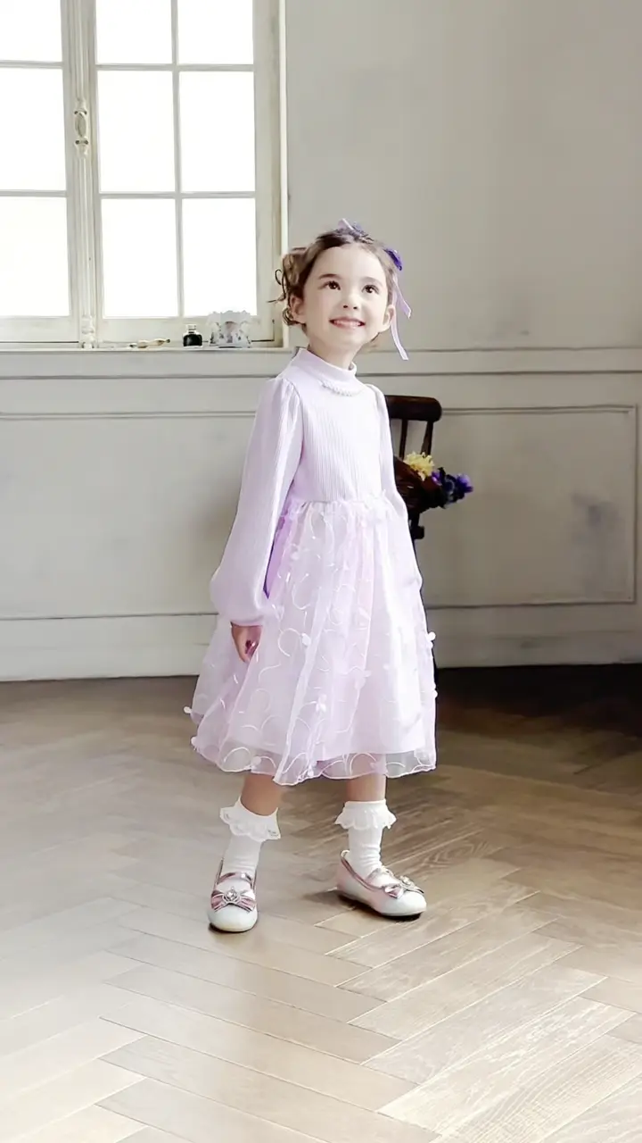 ANY KIDS フラワーチュール ドッキングワンピース 