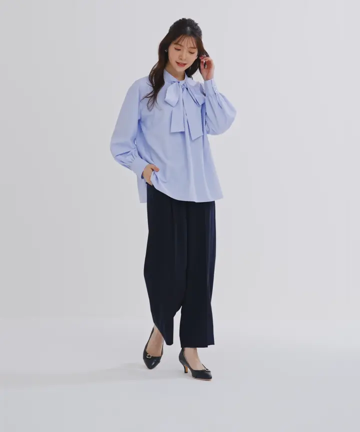 ANY SIS L 【2WAY】リボンギャザー ブラウス 