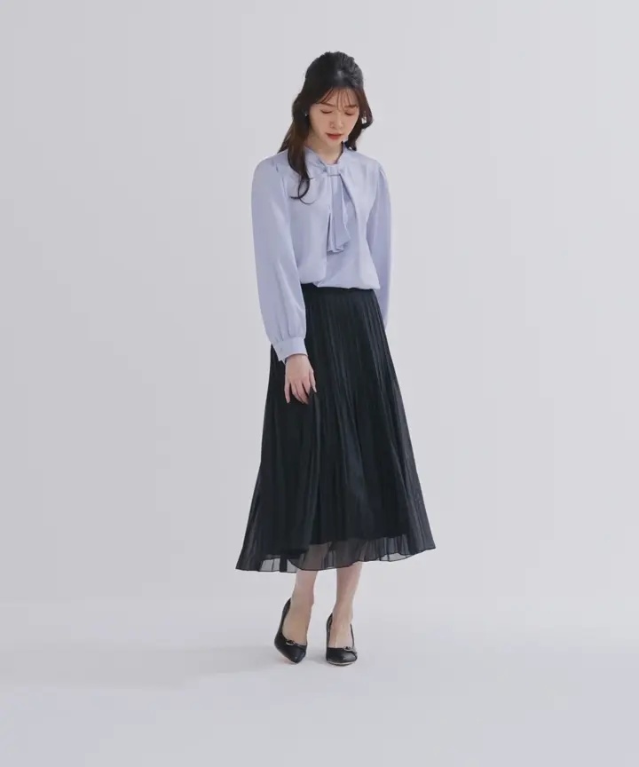 ANY SIS L 【4WAY】長袖 ボウブラウス 