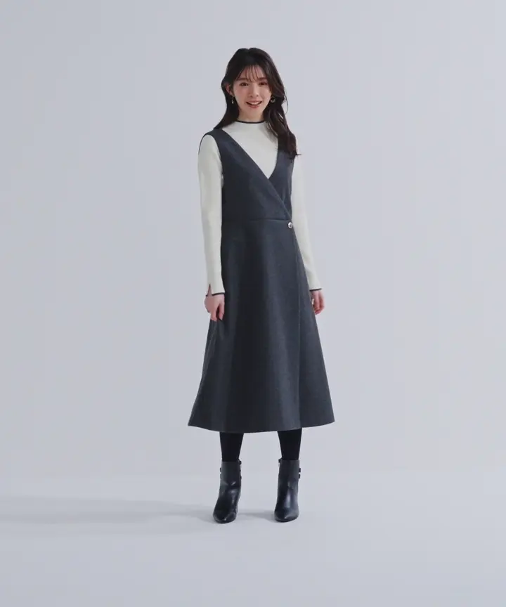 ANY SIS 【2SET】ジャンパースカート × ニット セット 