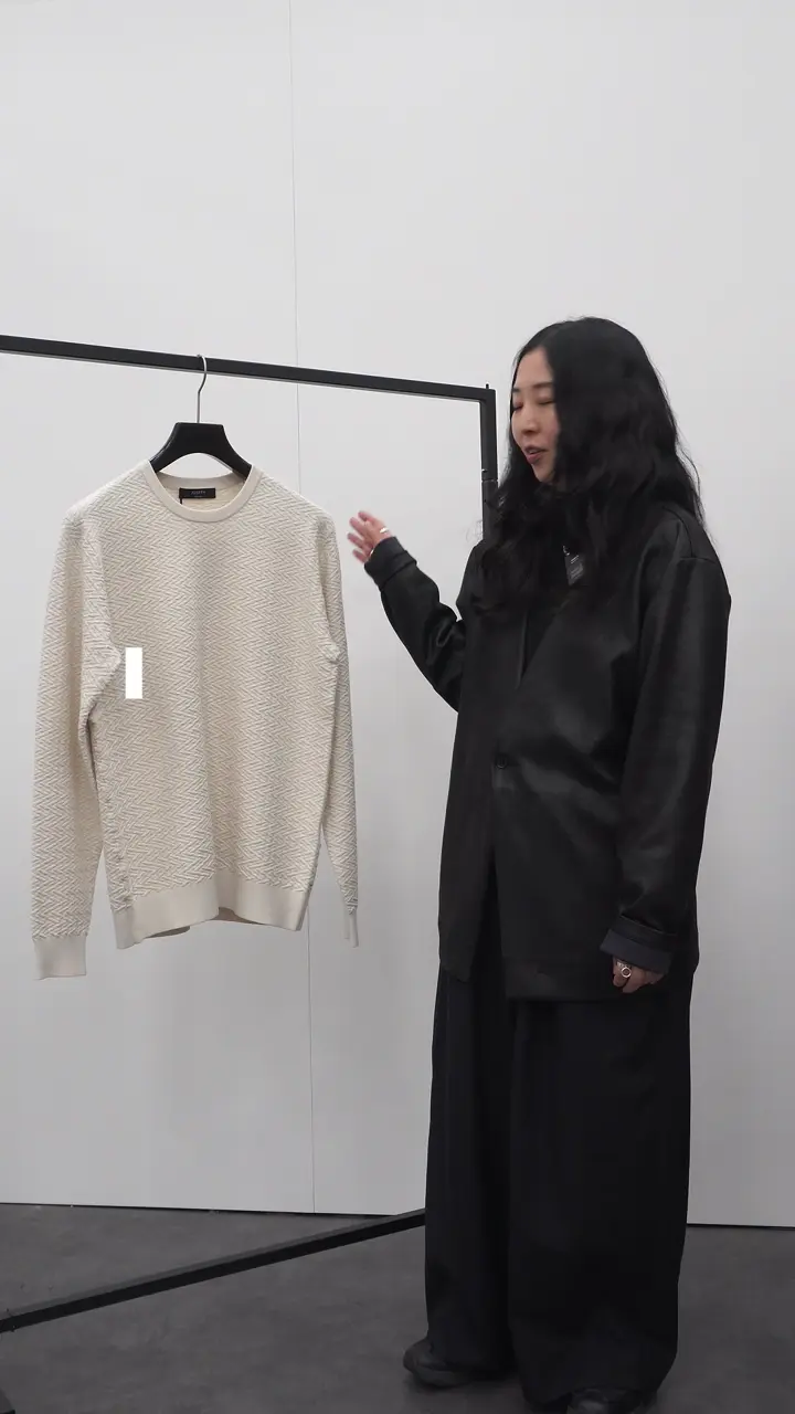 JOSEPH HOMME 新柄【イージーケア】 ヴィスコースリンクス　クルーネックニット 