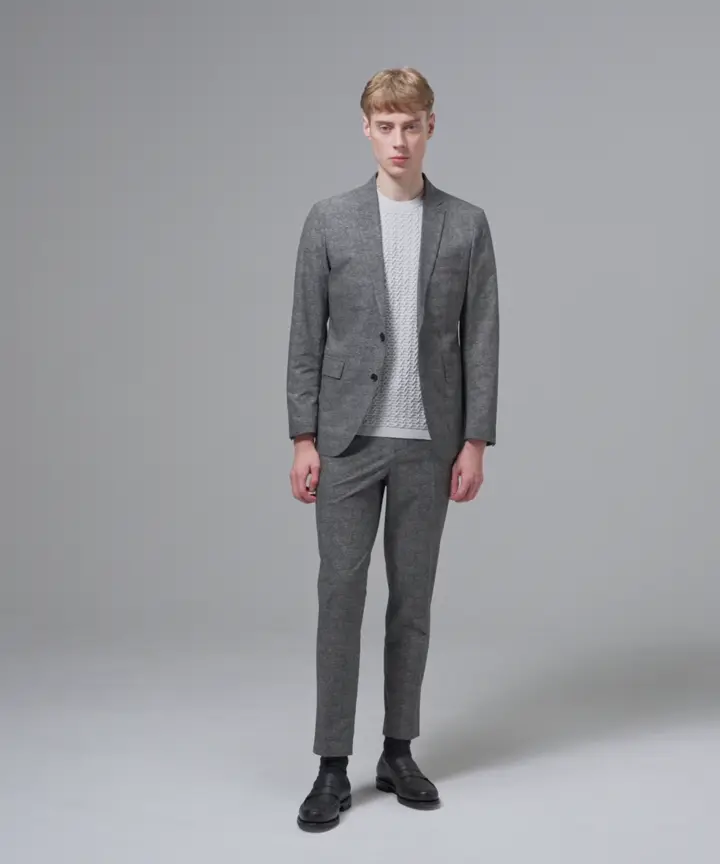 JOSEPH HOMME 新色【セットアップ対応】クールドッツストレッチ　ドロスト付テーパードパンツ / PEGG CONVERTIBLE 