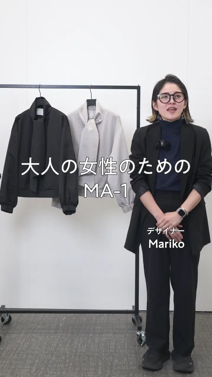 ICB 【2WAY】 ダルグロッシーサテン ボウタイ付きブルゾン 