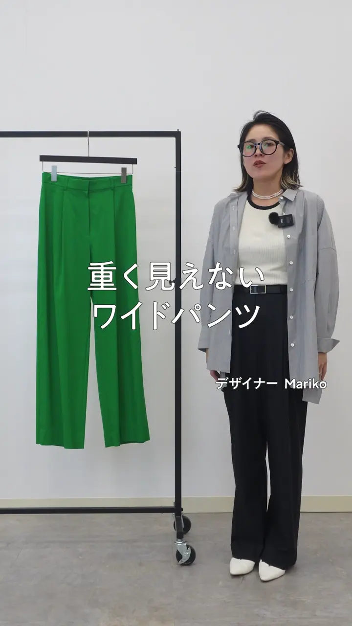 ICB ドライリネンストレッチ ワイドストレートパンツ 