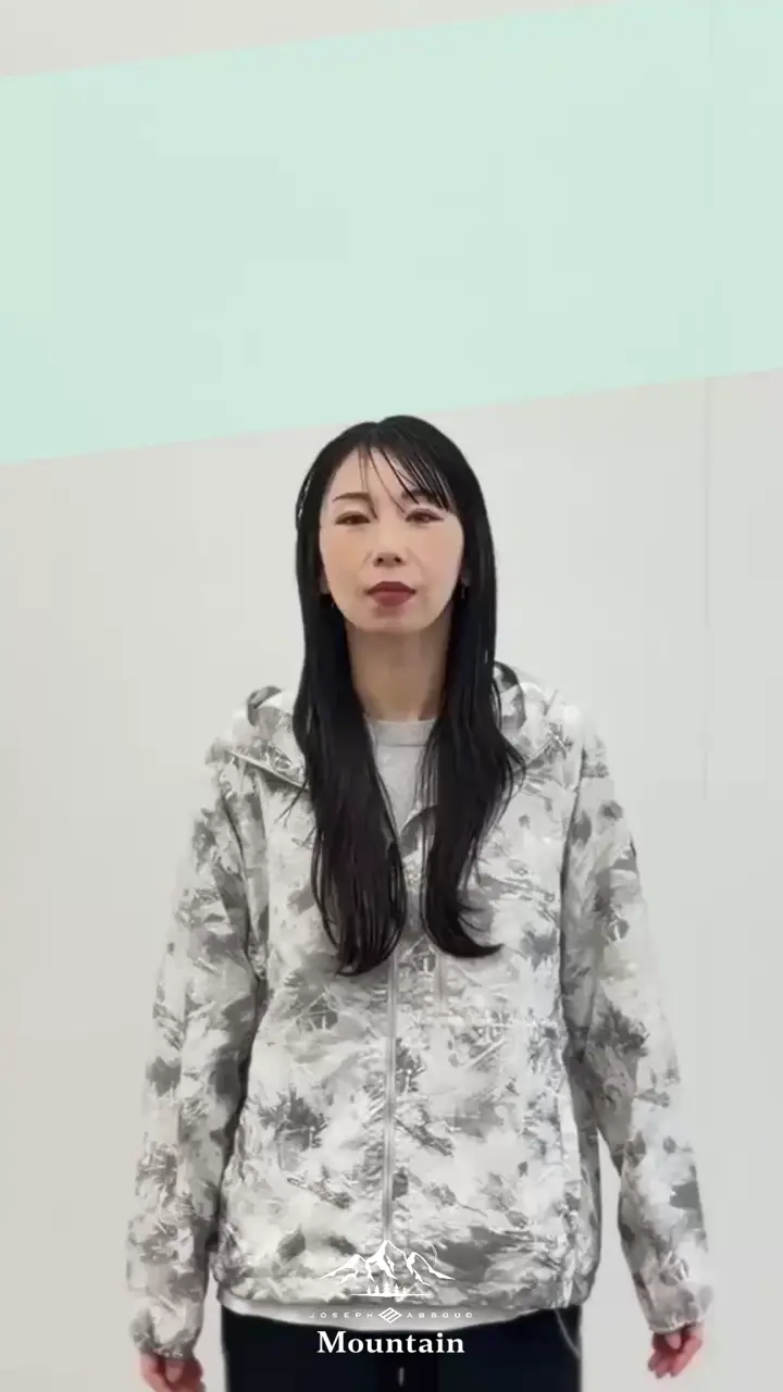 JOSEPH ABBOUD MOUNTAIN 【ストレッチ/軽量/ECO撥水/ポケッタブル】エンボスストレッチ パーカー 
