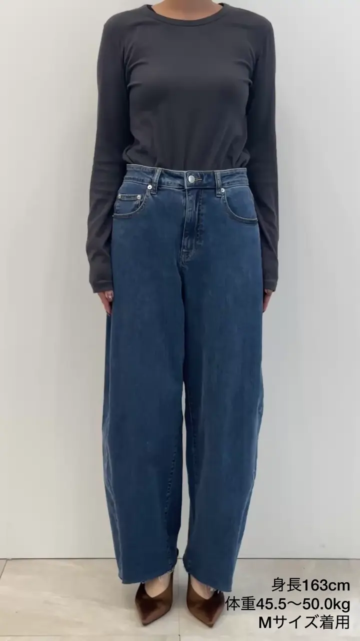 UNFILO 【UNFILO DENIM】撥水ストレッチ バレルレッグデニム 