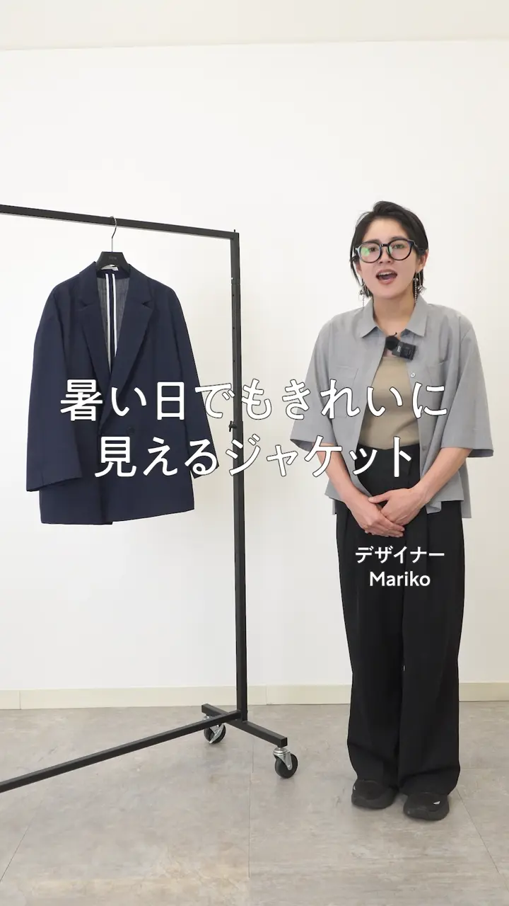 ICB ドライアセテートスラブ 8分袖ジャケット 