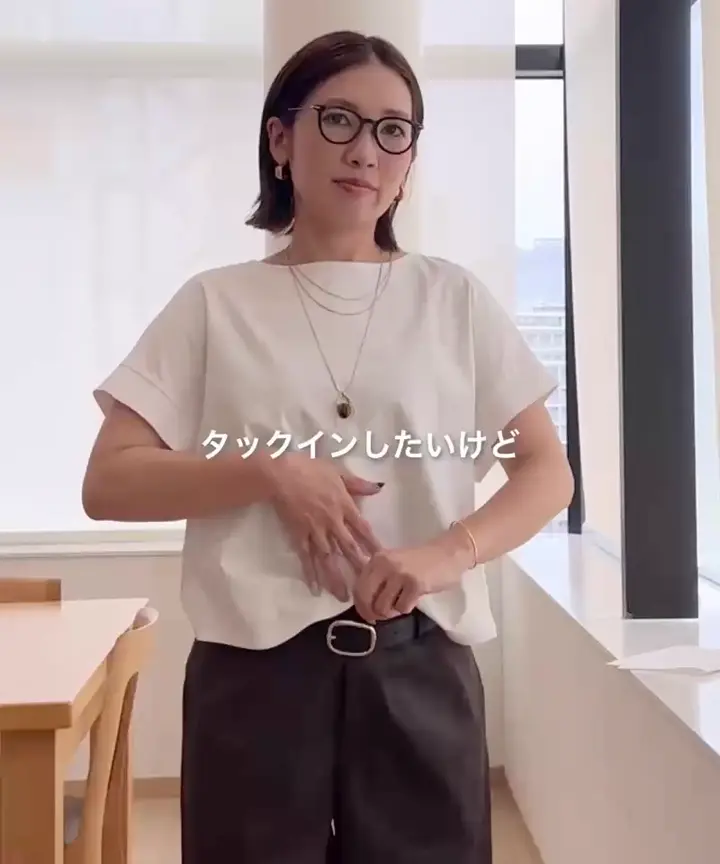 J.PRESS LADIES 【2WAY】コットンスムース フレンチスリーブ カットソー 