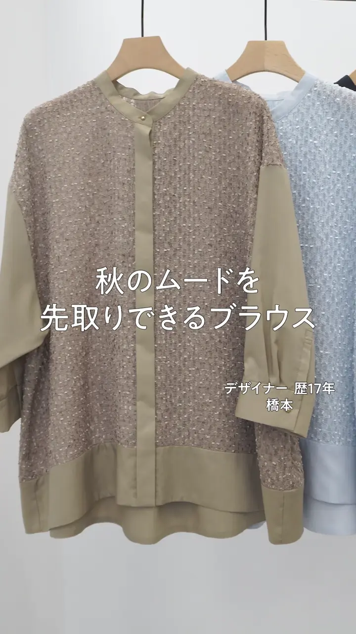 自由区 【オンオフ万能・品よく華やか】シアーカットジャガードオーバーバンドカラー ブラウス 