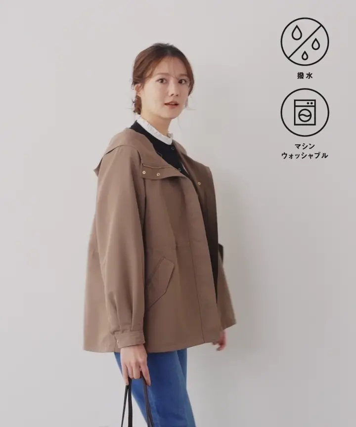 ANY SIS L 撥水フーディショート ブルゾン 