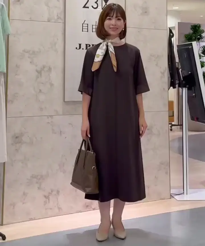 J.PRESS LADIES 【セットアップ対応・人気素材】Light ジョーゼット ワンピース 