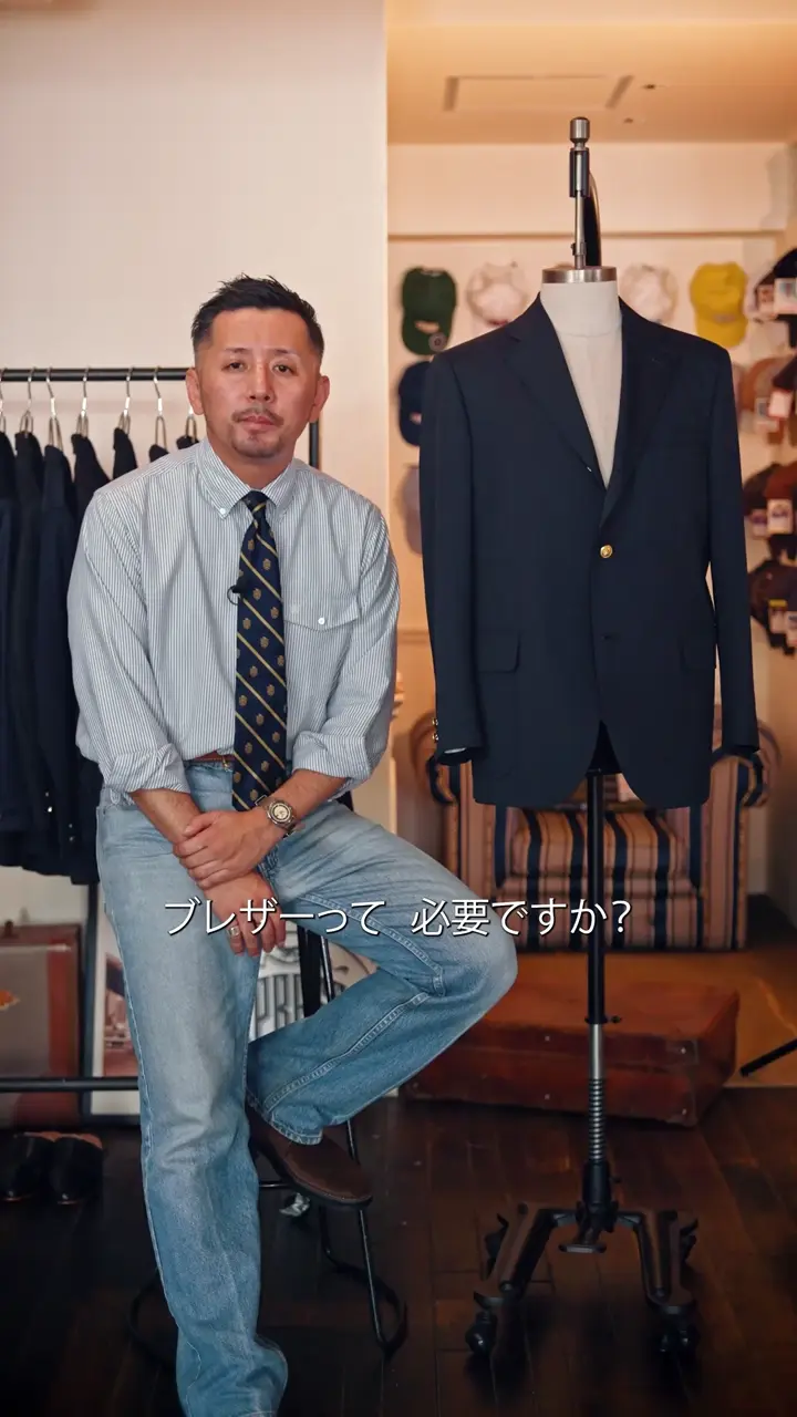 J.PRESS MEN 【1st Blazer】ウールポリエステル ダブルブレザー / 背抜き 