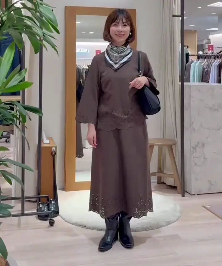 J.PRESS LADIES パンチングスエード ブラウス 