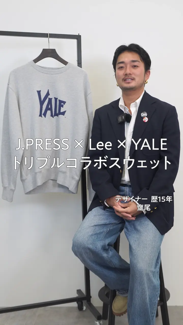 J.PRESS MEN 【Lee × YALE × J.PRESS】COLLAB GRAPHIC SWEATSHIRT / コラボ グラフィック スウェットシャツ 