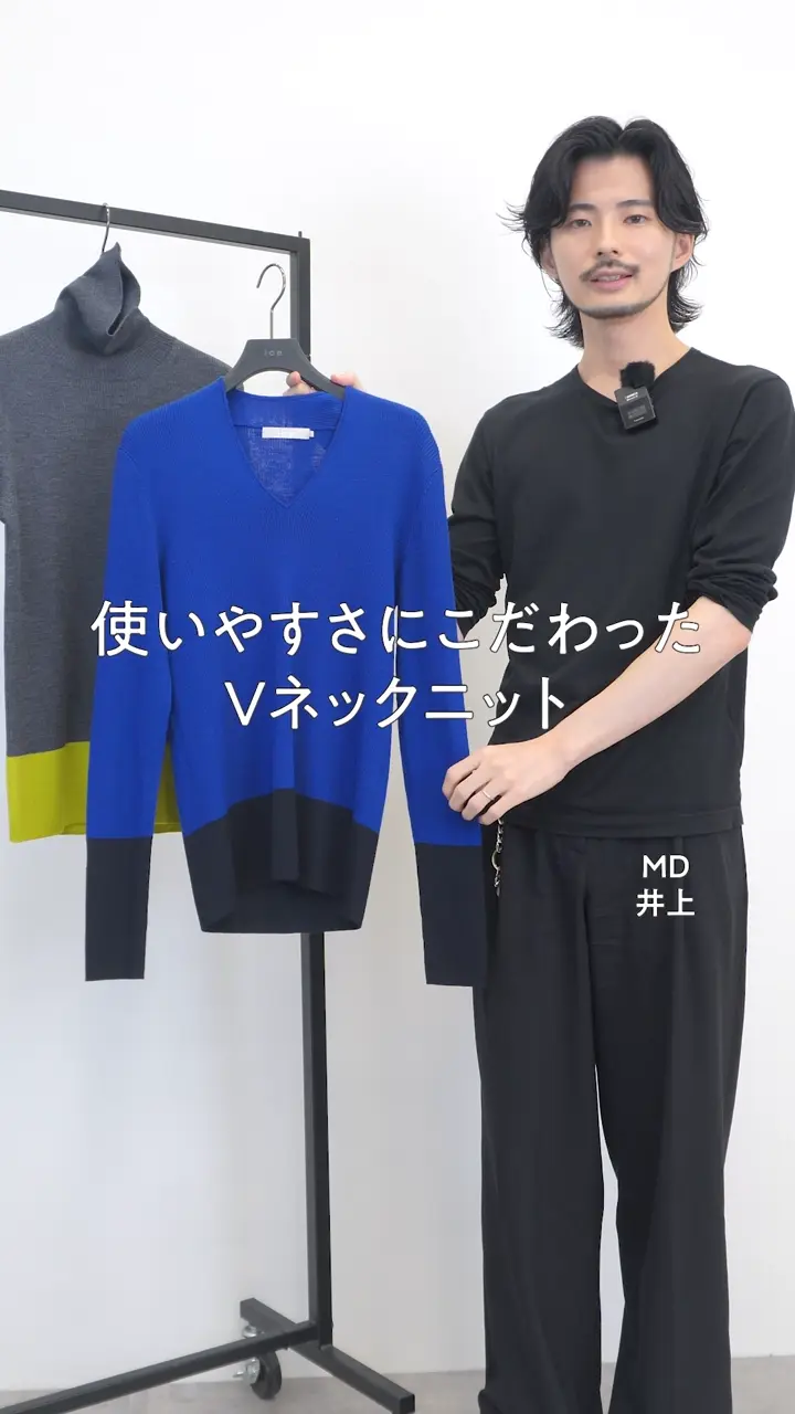 ICB L エクストラファインメリノ リブVネックプルオーバー 