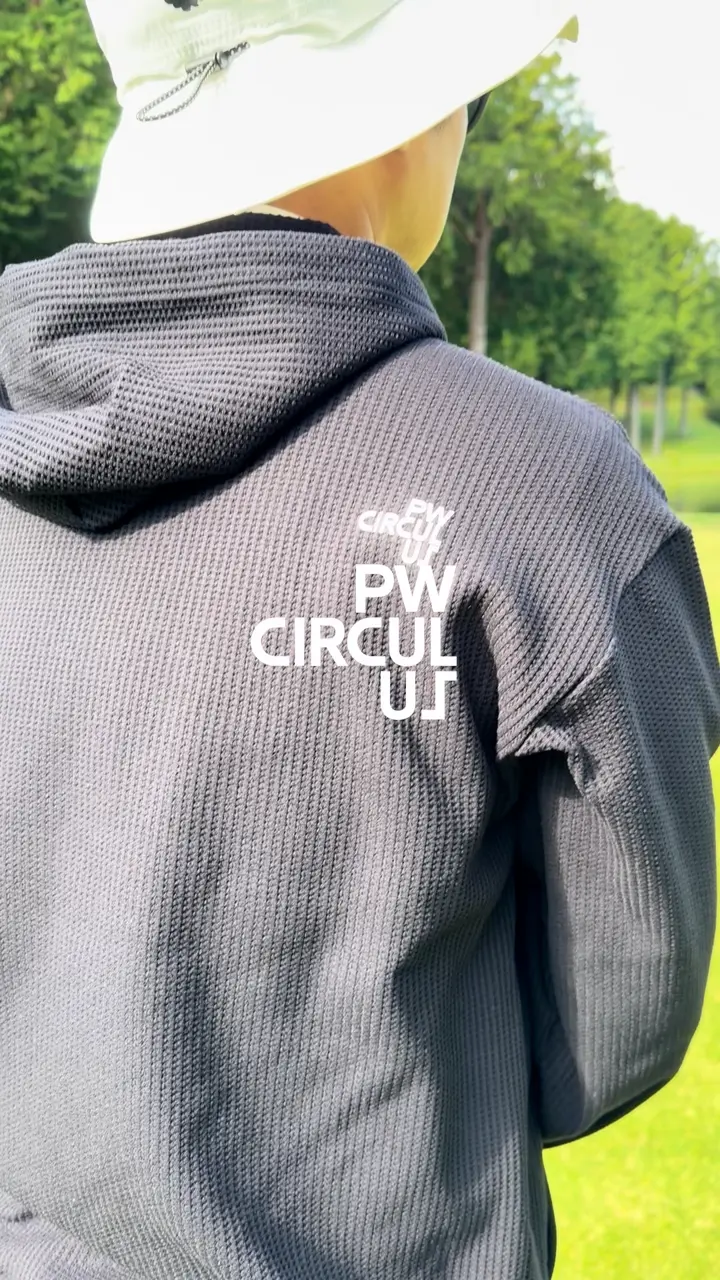 PW CIRCULUS 新作！【MEN】ドライワッフルフーディ ゴルフ パーカー 