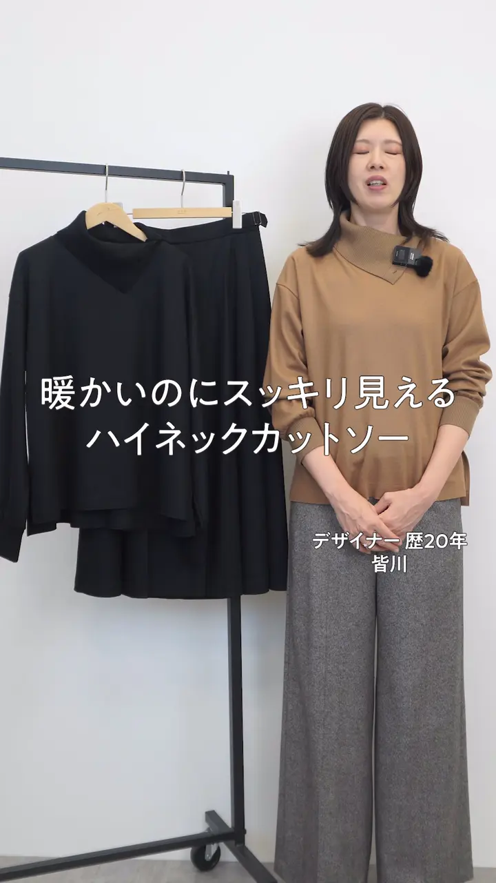 23区 L ウールミルドジャージー  ハイネック カットソー 